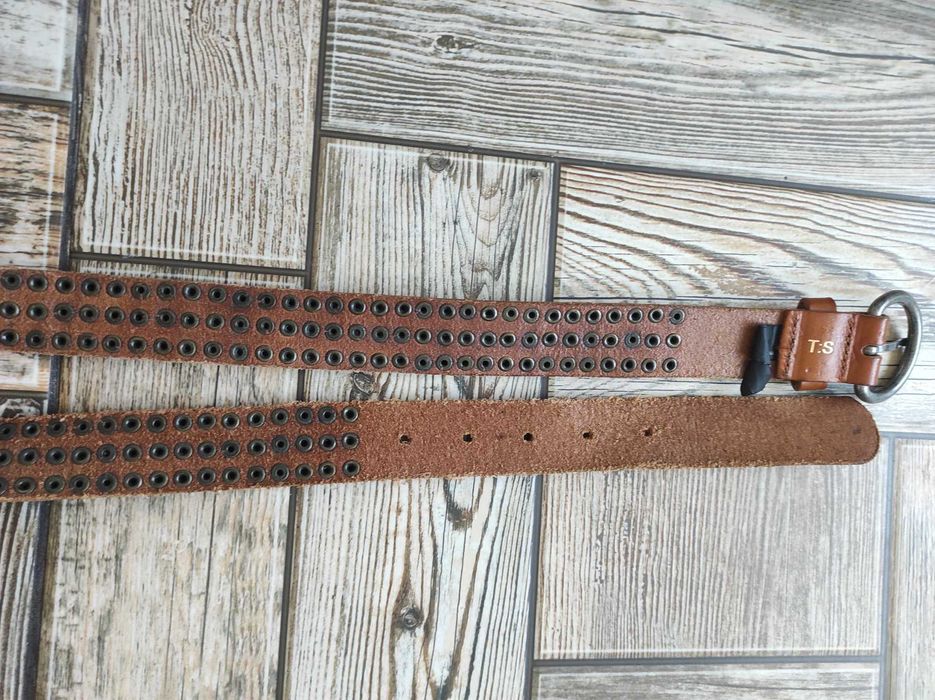 Кожаный ремень с шипами Mango готический рокерский