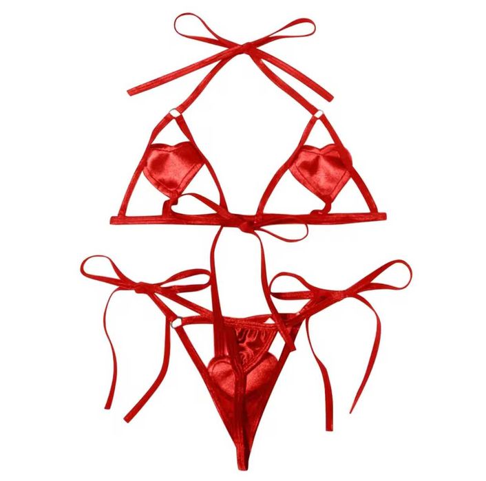 Эротическое сексуальное белье с сердечками Нижнее женское белье