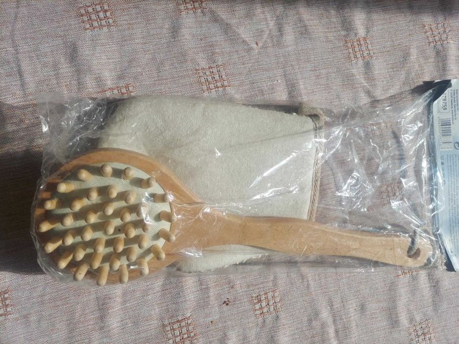 Zestaw do masażu do kąpieli rękawica i szczotka