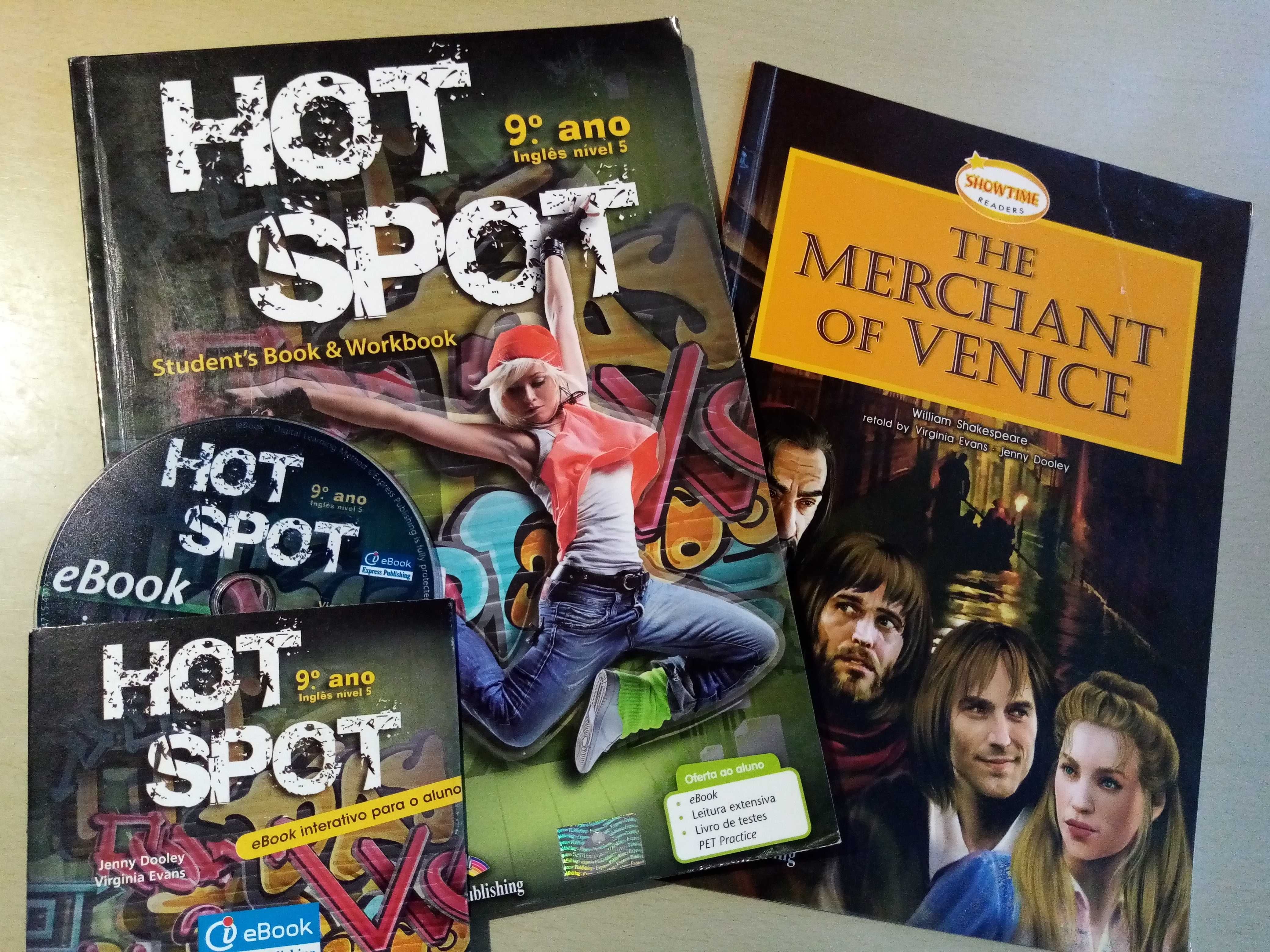 Manual 9 ano de inglês  "Hot Spot" + oferta de CD e leitura extensiva
