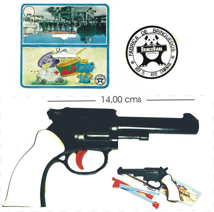 BRINCOVIANA - Pistola de brincar com dardos antiga