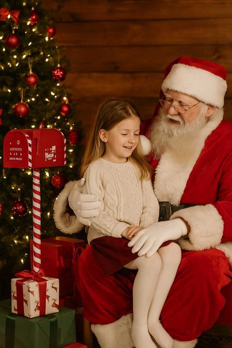 Stojąca świąteczna dekoracyjna wysoka skrzynka na listy do Św.Mikołaja