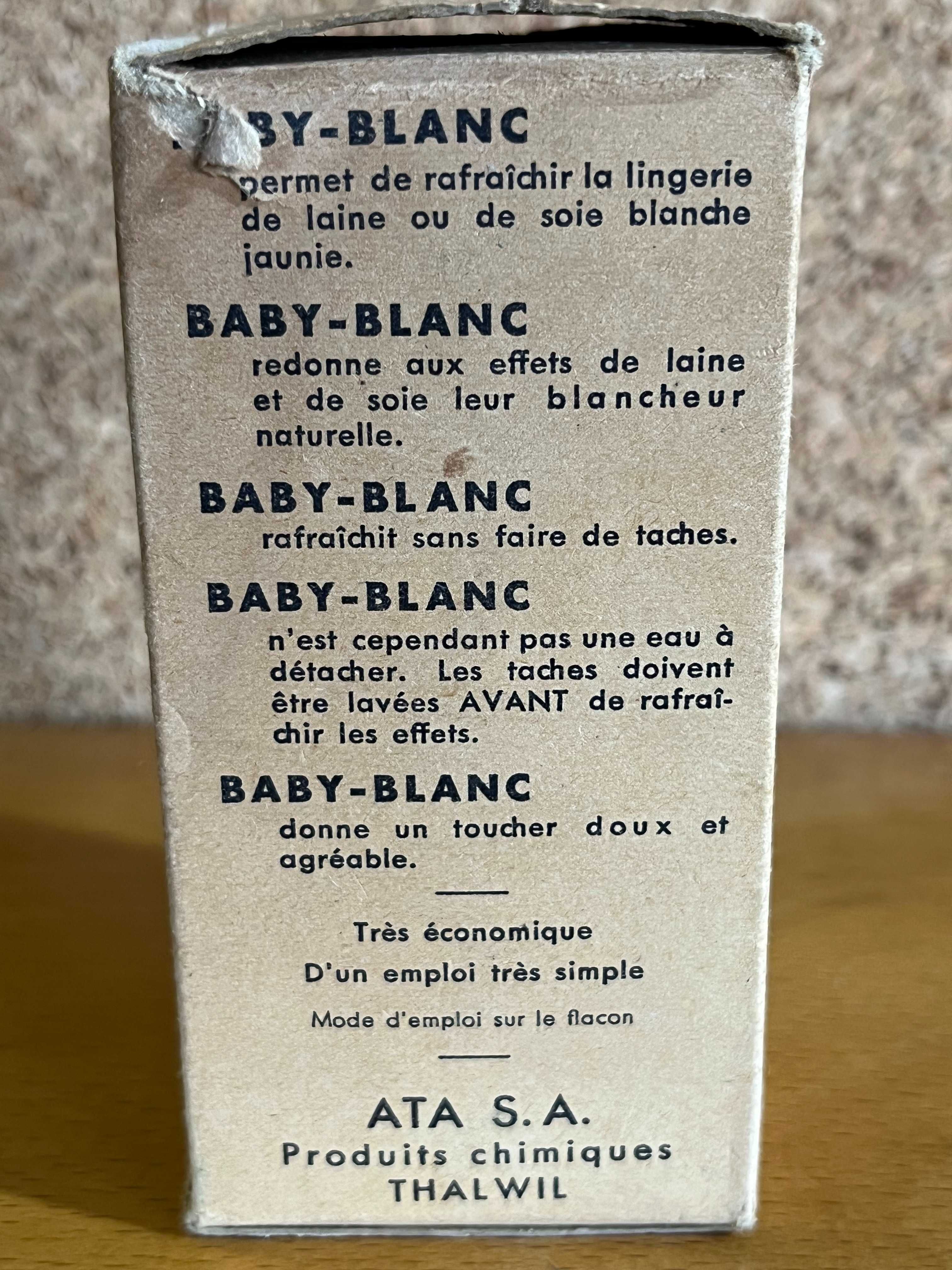 Baby-Blanc Baby-White, muito antigo branqueador suíço para roupa