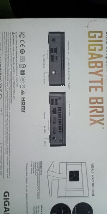 Mini PC Gigabyte 8GB 256Nvme Windows 11 2 HDMI