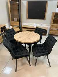 (128) Stół okrągły + 4 krzesła, nowe 1130 zł