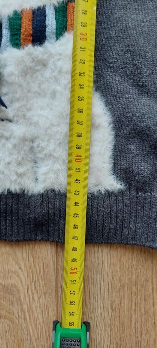 H&M r.110-116 szary sweterek z misiem, Christmas, Boże Narodzenie