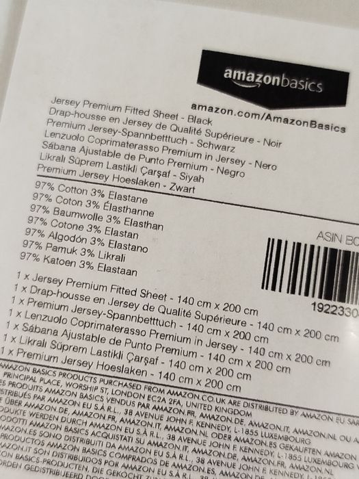 Prześcieradło 140x200 cm Jersey- czarne