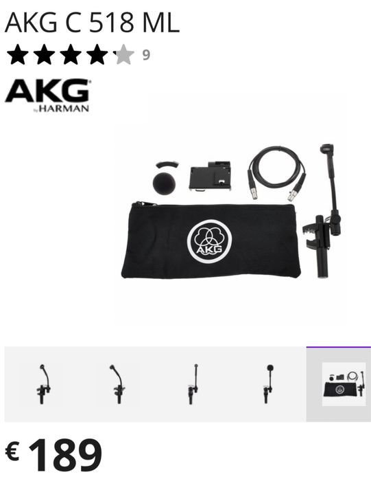 Microfones bateria AKG C518 ML NOVOS