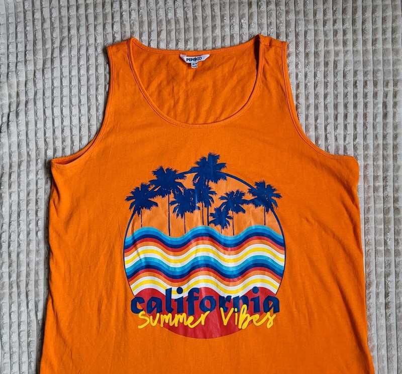 Pomarańczowa koszulka z palmami