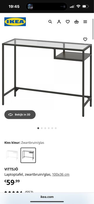 konsola biurko na laptopa ikea vittsjo