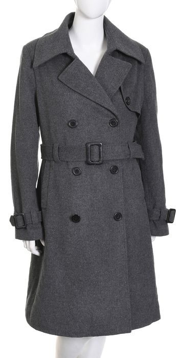 TCM TCHIBO ocieplany elegancki płaszcz damski 60% wełna szary r. 40