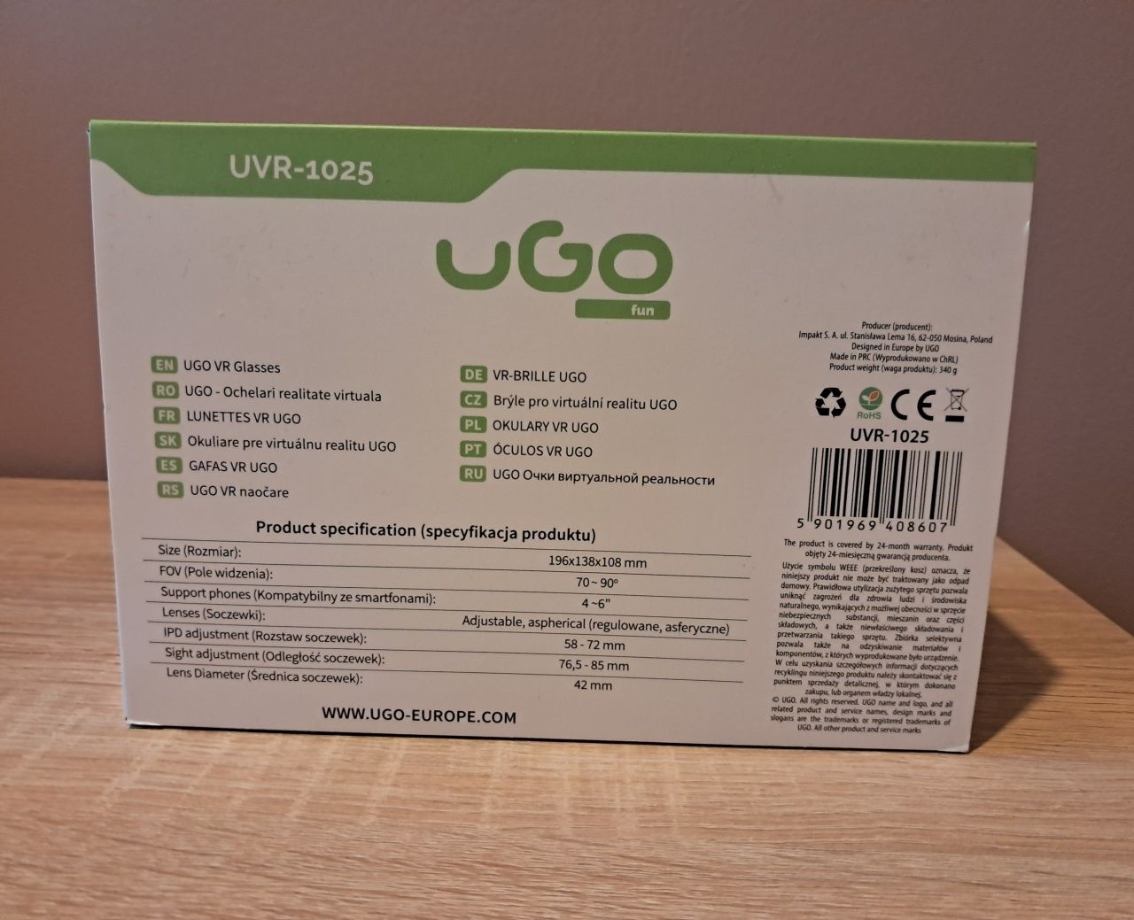 Gogle VR UVR-1025