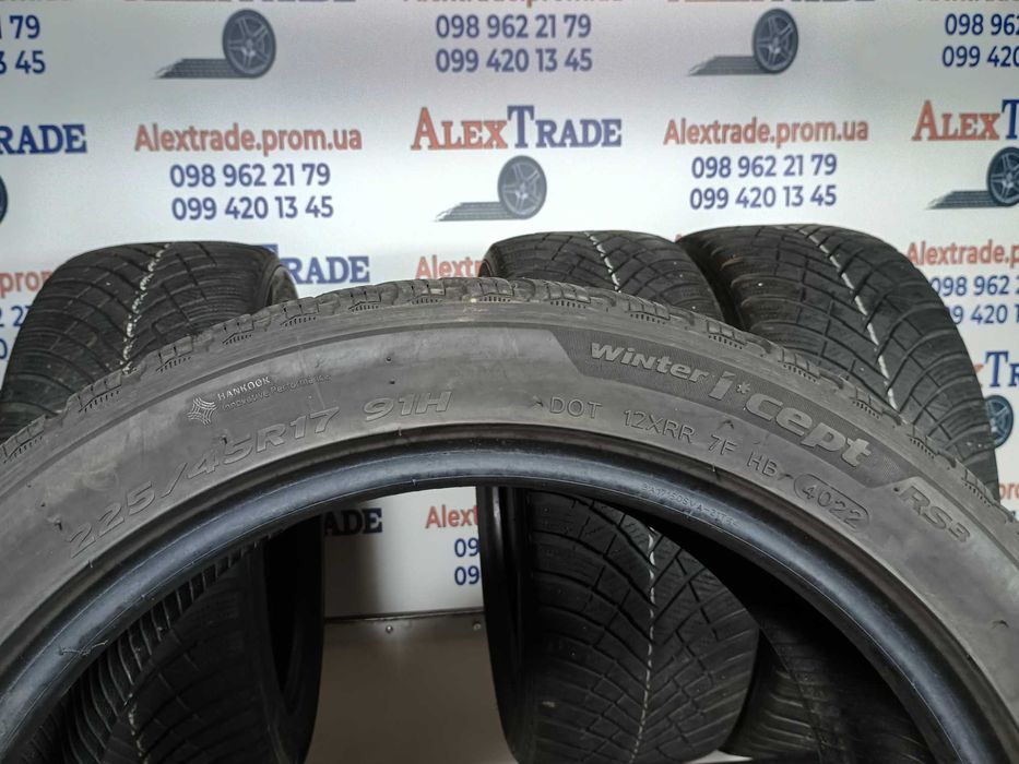 4 шт. 225/45 R17 Hankook Winter I'Cept RS3 зимові шини б/у, 2022 рік