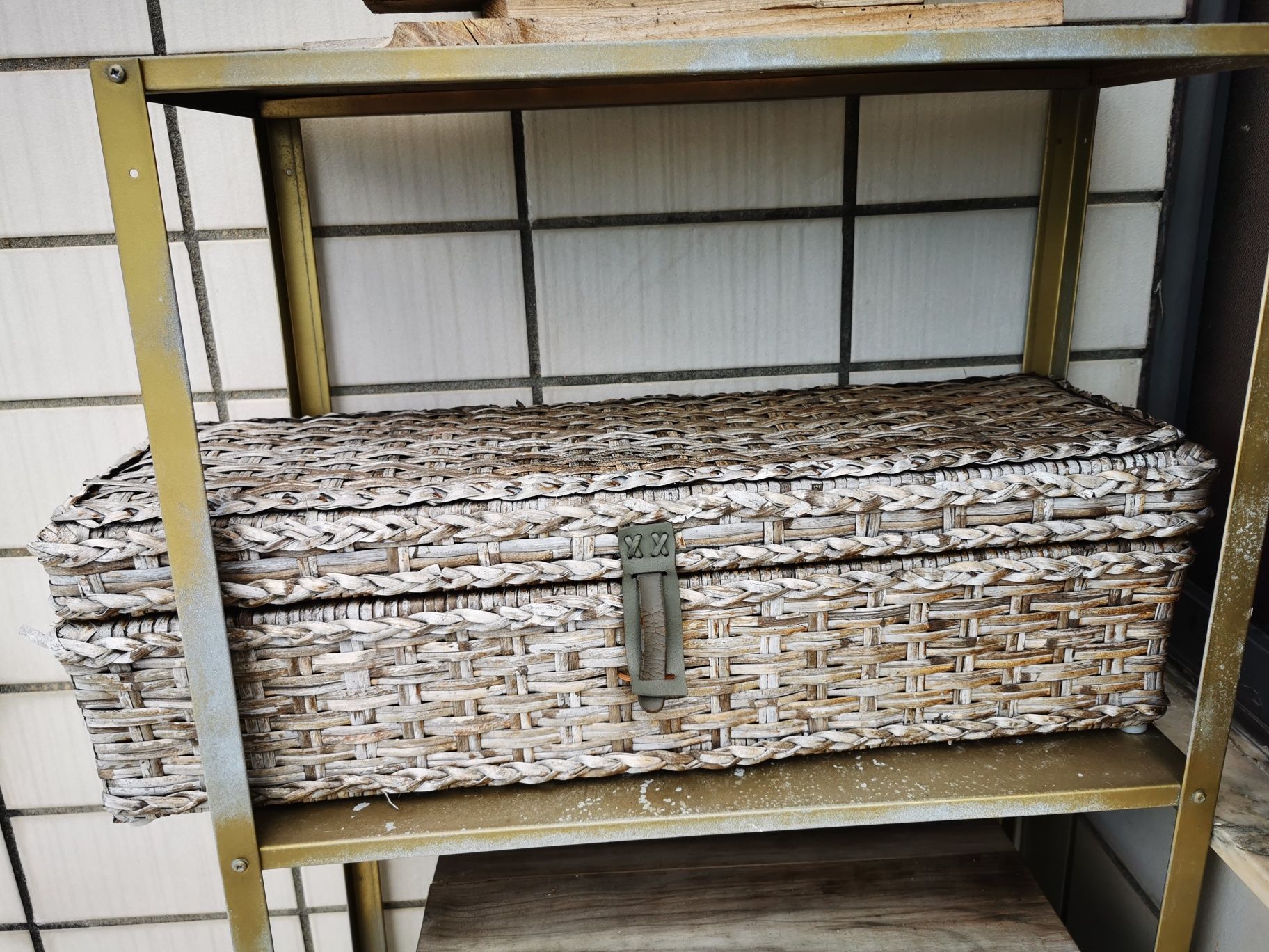 Cesta de palha vintage