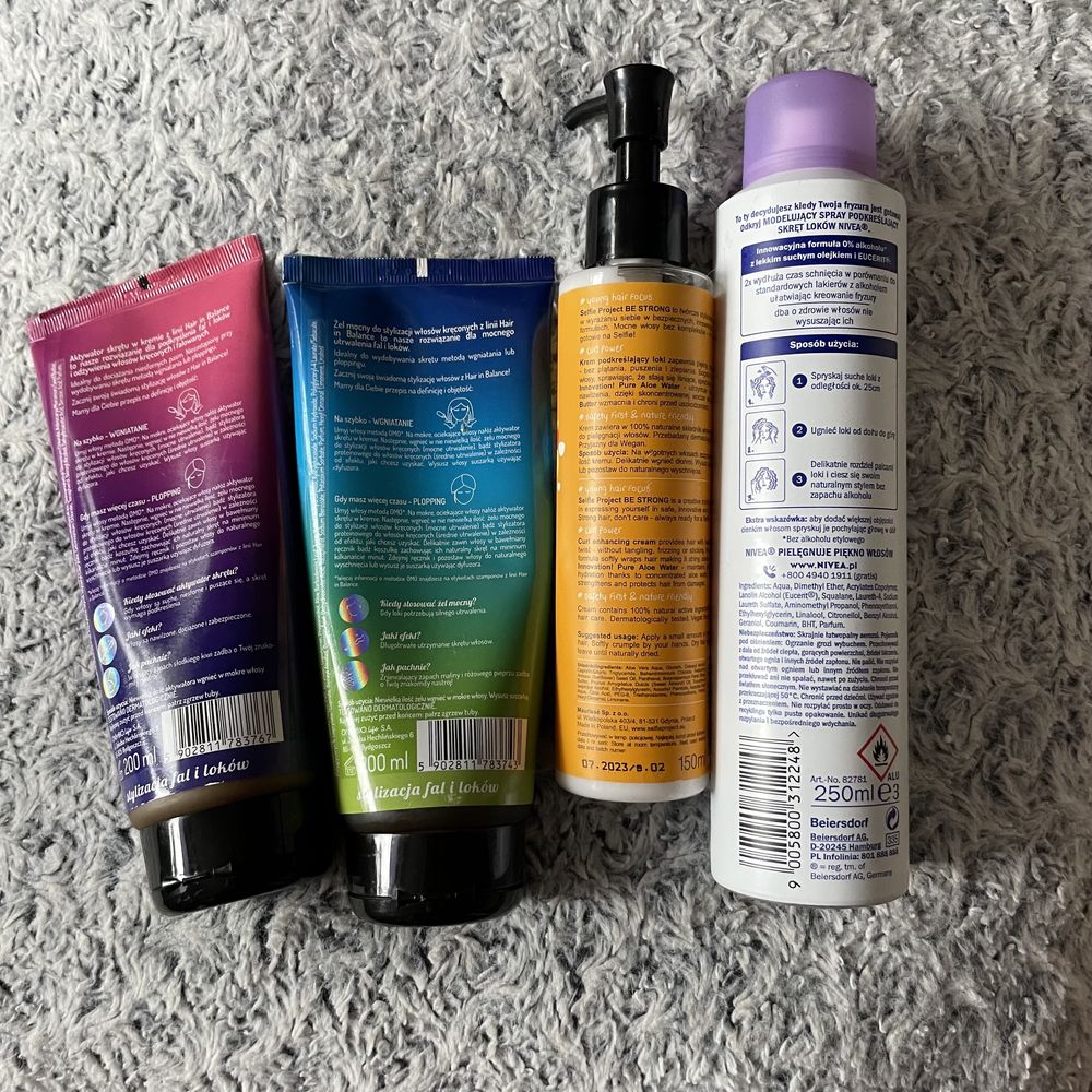 Zestaw kosmetyków do włosów kręconych onlybio nivea selfie project