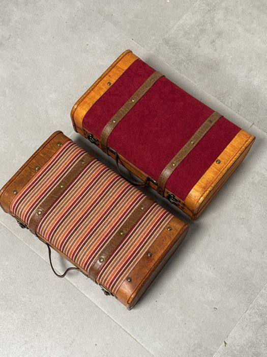 Dwie Skrzynie Walizki Drewniana Florapoint