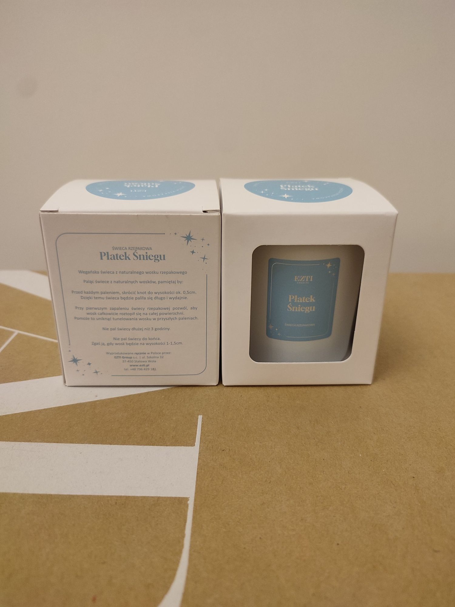 Zestaw 2 świec zapachowych Ezti Candles Płatek Śniegu 120g