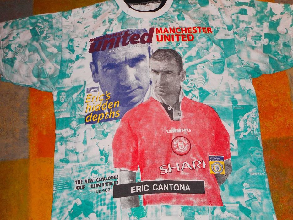 ERIC CANTONA MANCHESTER UNITED L XL t-shirt retro beckham rooney giggs