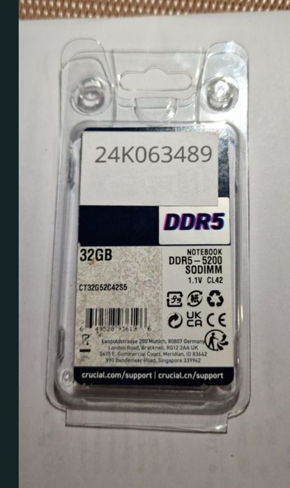 Pamięć ram. Laptop 32GB DDR5 - 5200 CL-42