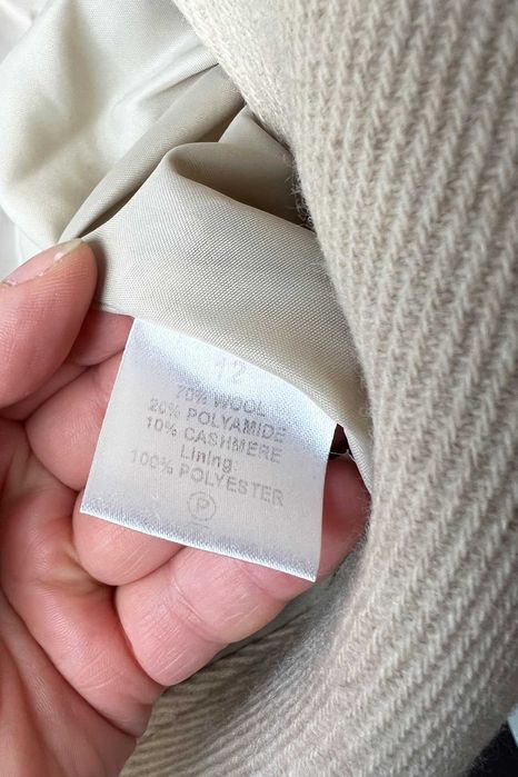 Outerlayer wiosenna beżowa ecru elegancka kurtka wełna kaszmir r. 40 L