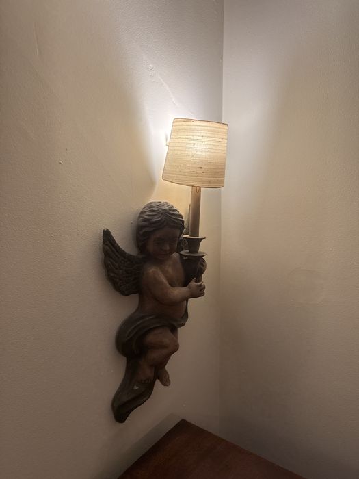 Dois candeeiros aplique com anjo