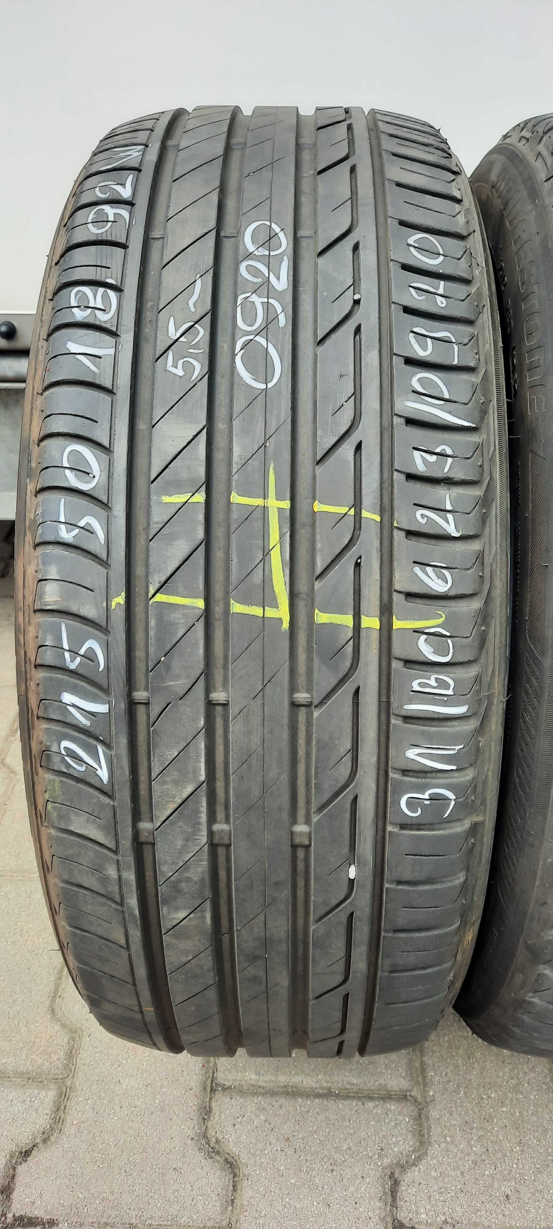 2szt. opony letnie używane 215/50R18 Bridgestone Turanza T001 W-wa
