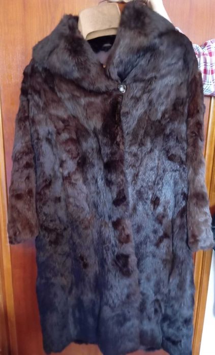 Casaco de Vison comprido, usado, em bom estado, tamanho L