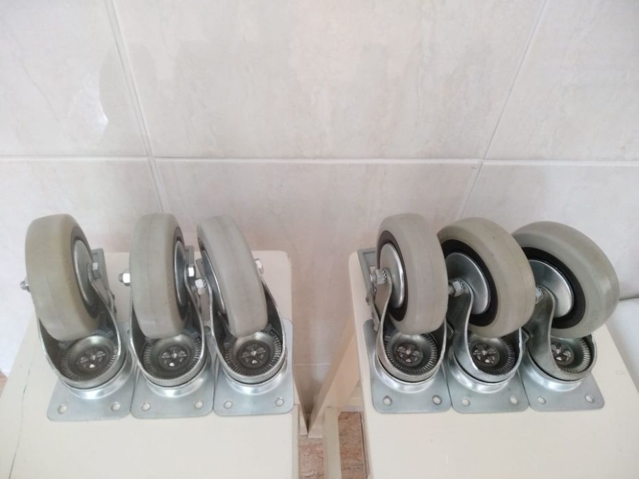 Duas Mecanarte 100 x 32 com travão, giratório  - 6 rodízios