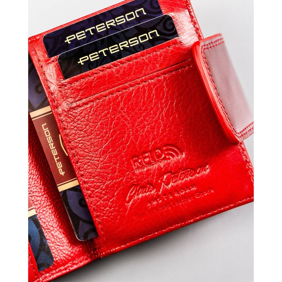 elegancki portfel damski z rfid z lakierowanej skóry - peterson
