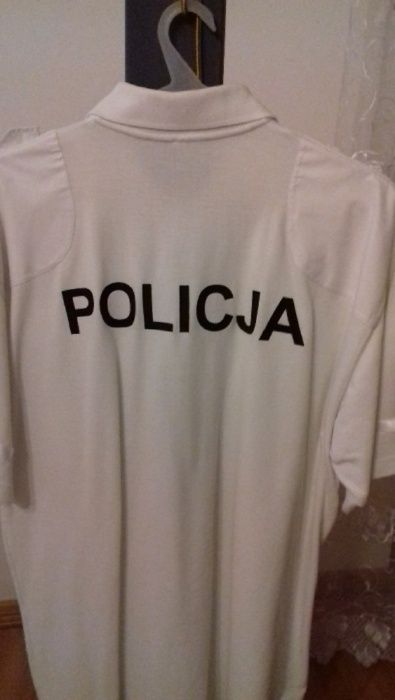Koszulka krótki rękaw kol. biały z pagonami"POLO Policja"