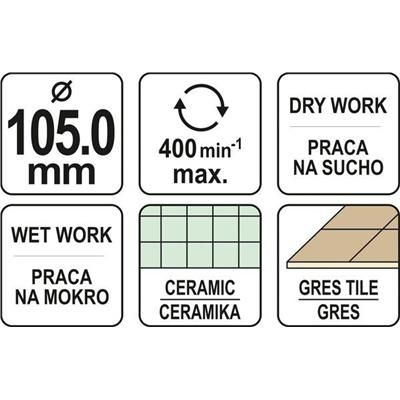 Wiertło do gresu 105mm Yato
