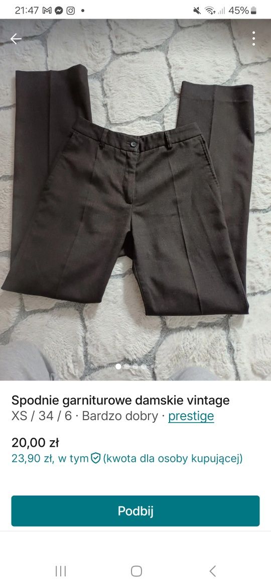 Spodnie garniturowe vintage