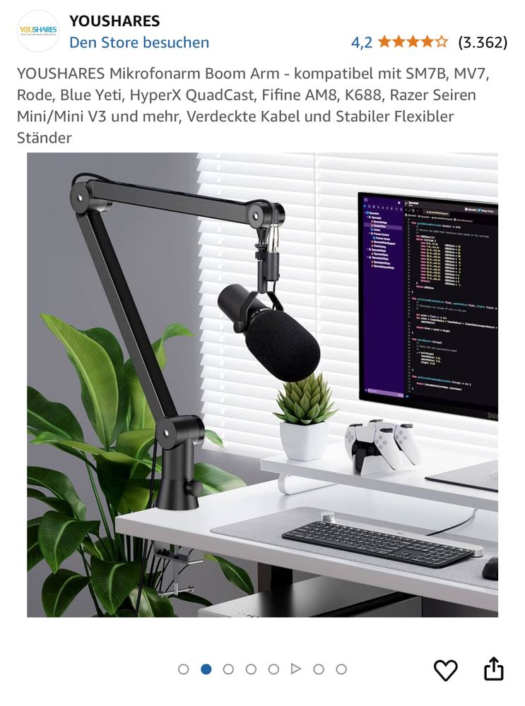 Suporte de microfone para mesa / secretária
