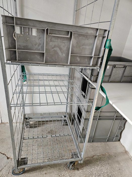 Wózek Transportowy Gniazdowy Magazynowy Siatkowy Platforma 80x67x190