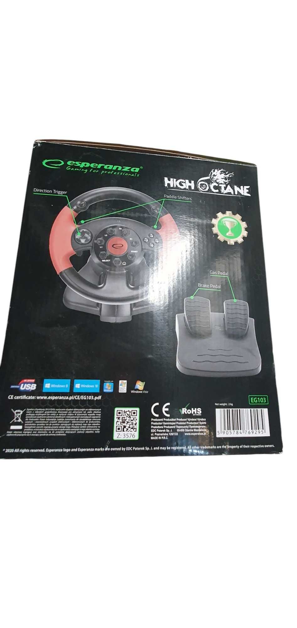 Kierownica z wibracjami EG103 Esperanza do PC/PS2/PS3 HIGH OCTANE
