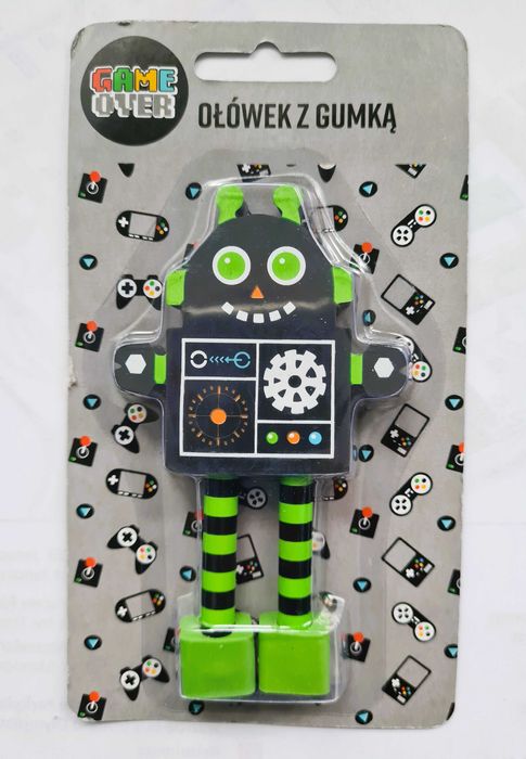 Ołówek Ołówki z Gumkami Robot, Game Over, Paperdot