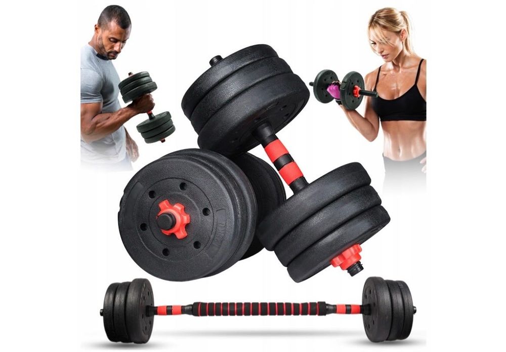 Regulowane hantle 2×10 kg (20 kg łącznie)
Sztangi + bramy