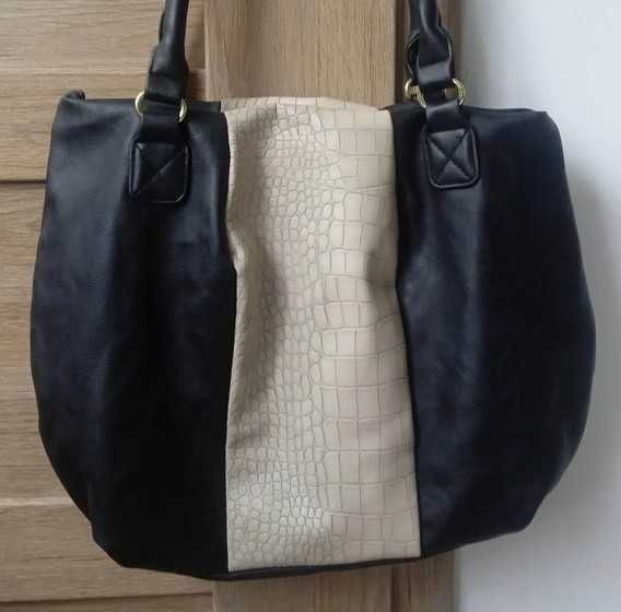 Avon torba do ręki czarno-beżowa A4