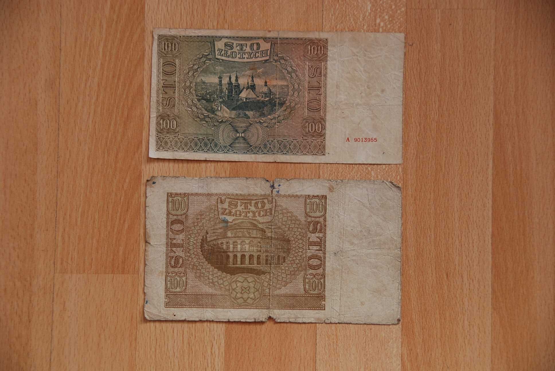 Banknoty 100zł 1940r. 1941r.