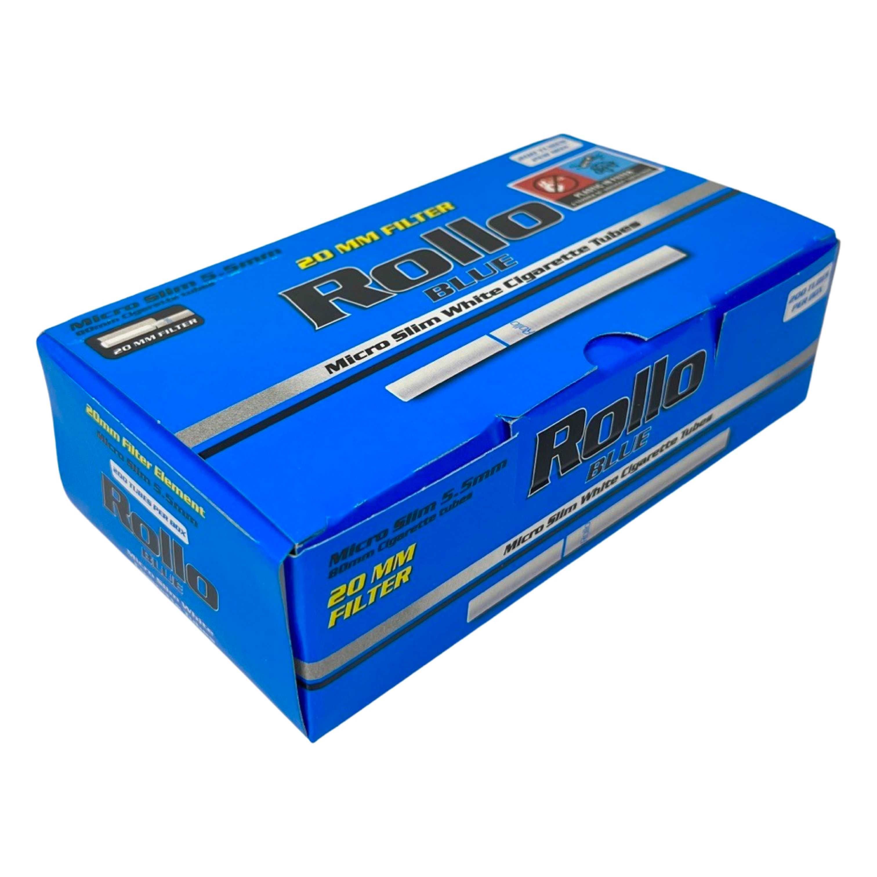 5 x ROLLO BLUE 5,5 mm 200 szt GILZY PAPIEROSOWE micro SLIM (80/20)