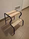 IKEA GRUBBAN Taboret ze schodkiem, czarny/brzoza