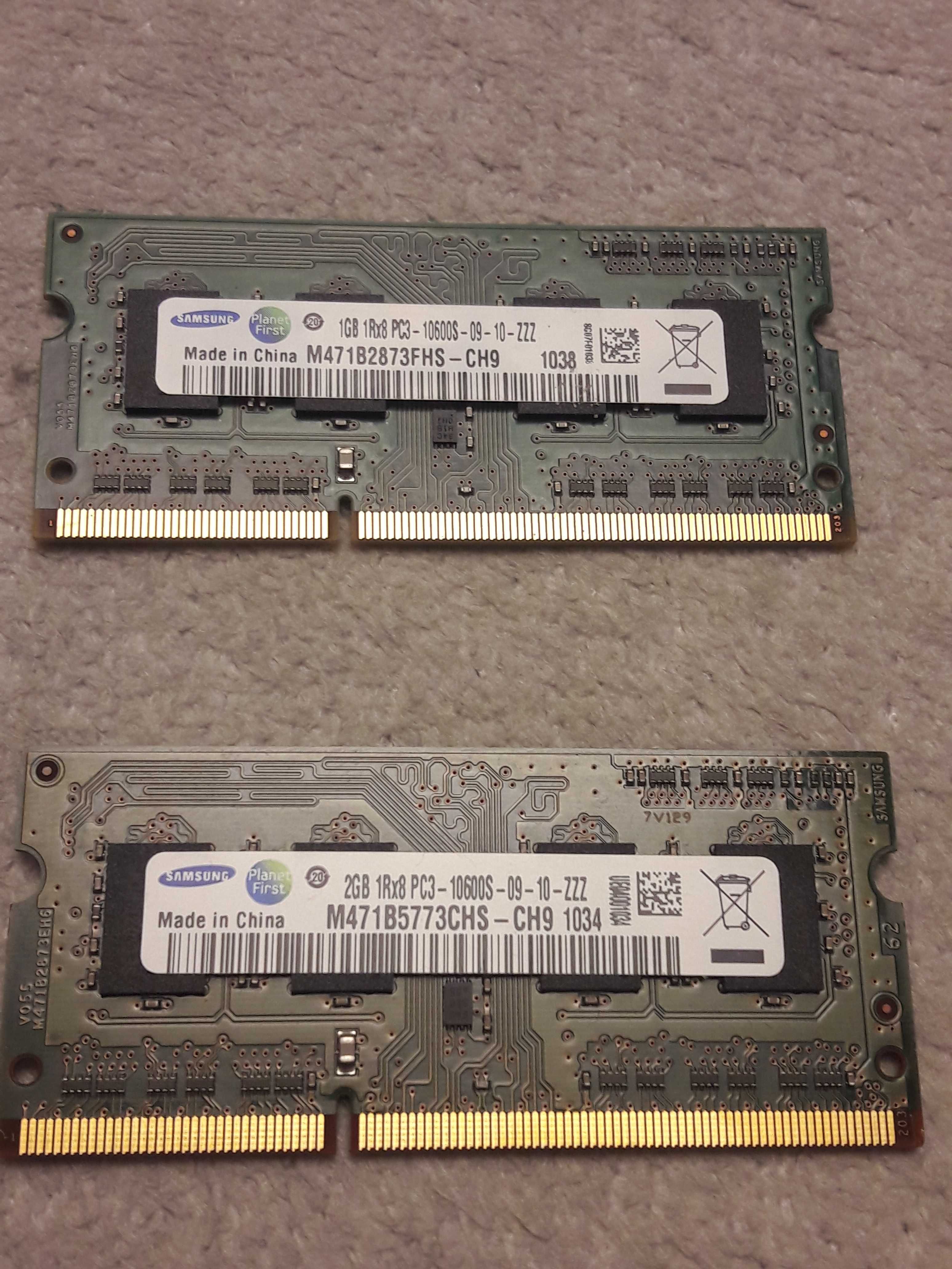 Pamięć RAM DDR3 , kostki 2 Gb i 1Gb  Samsung M471B5773CHS-CH9 1333 Mhz