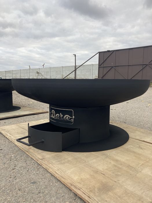 Костровая чаша, уличный камин ELLIPSE 02 c крышкой в комплекте