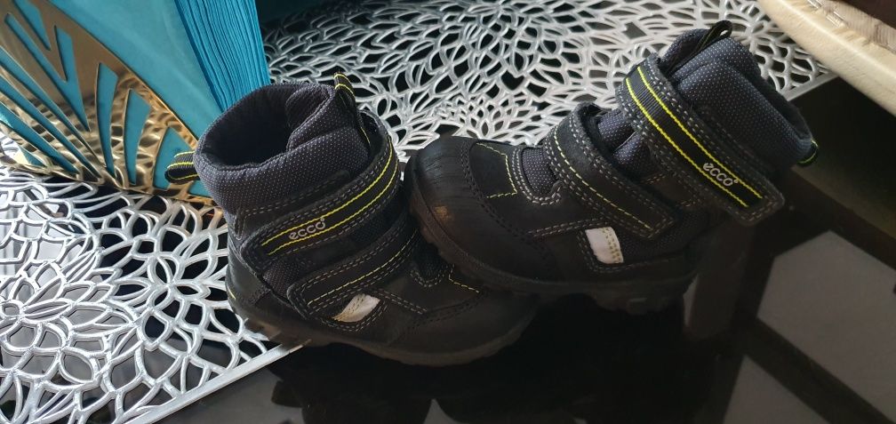 Kozaki Ecco Skóra  r 22 jak nowe dł.wkł 13,5cm Gore tex