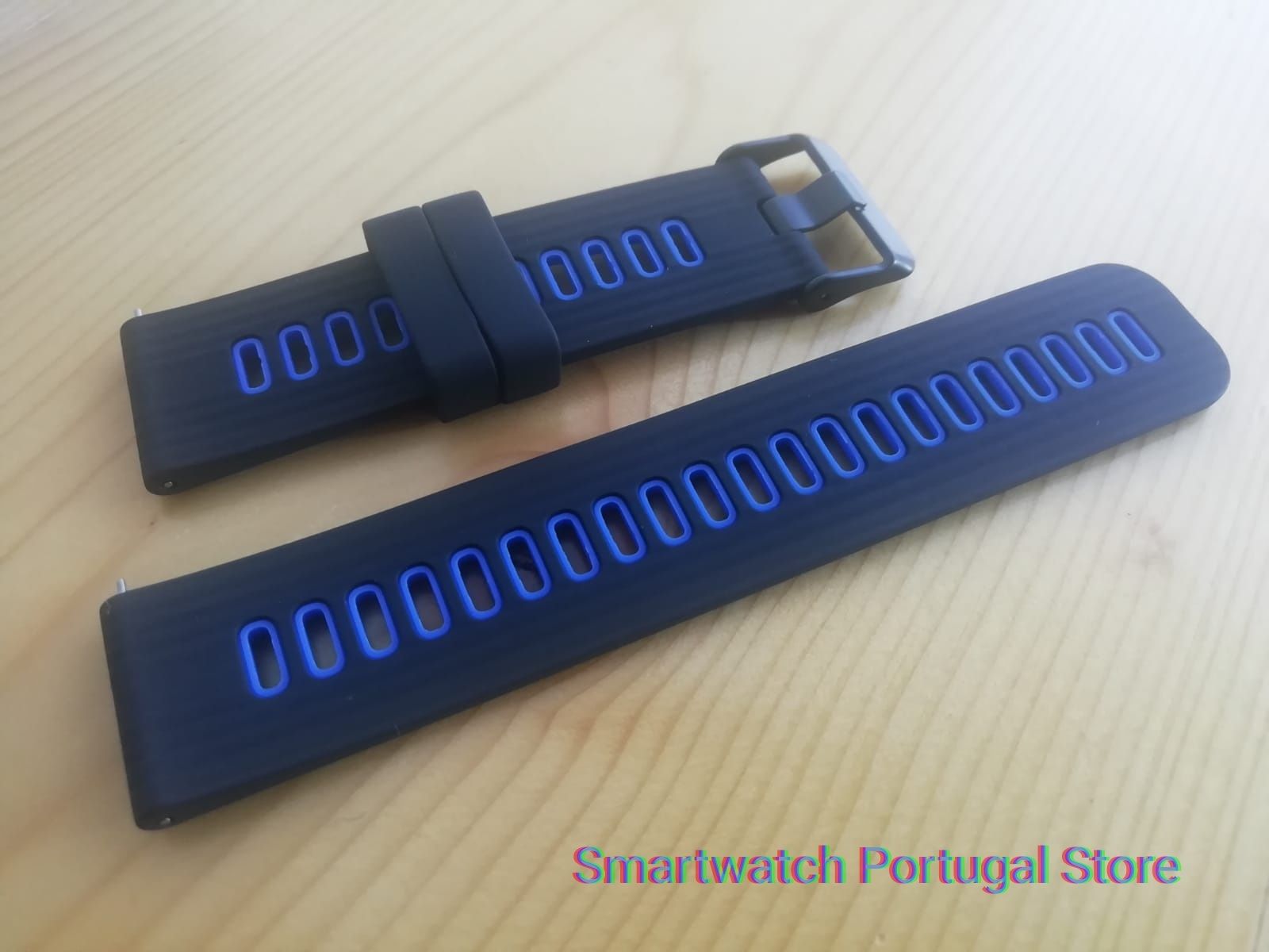 Bracelete 22mm em silicone |Nova| Preto e Azul