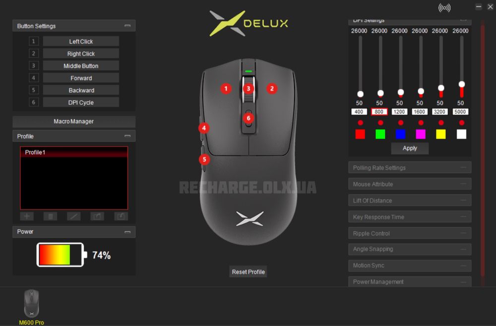 НОВІ Delux M600PRO PAW3395 26000 DPI Wireless | БЕЗДРОТОВА МИШКА