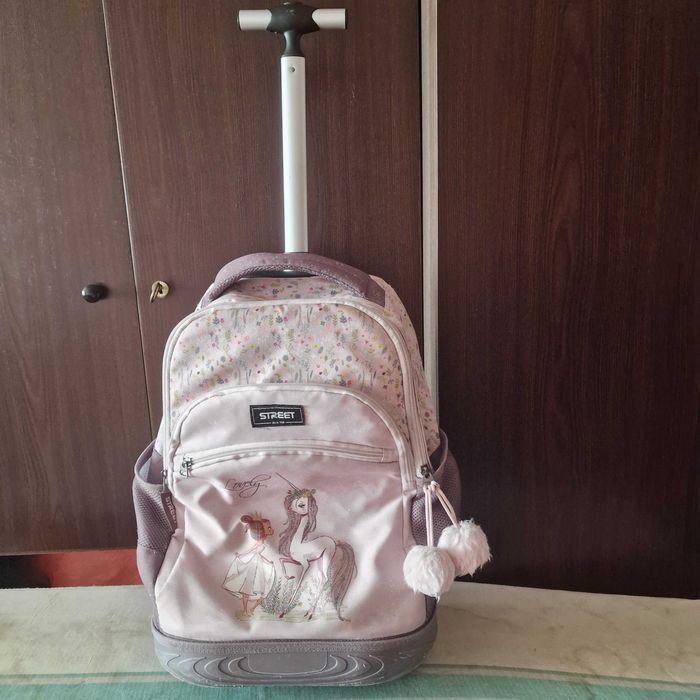 Рюкзак на колесах для дівчинки початкових класів