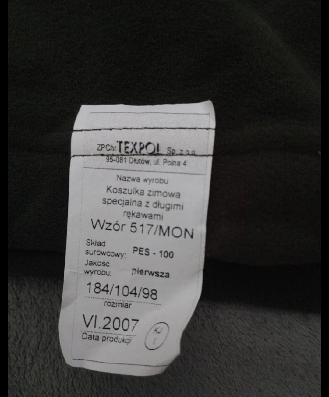 Bluzka wojskowa z dlugimi rękawami