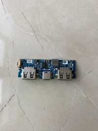 Плата павер банк Micro/Type-C USB 5V 2.4A два USB виходи 18650