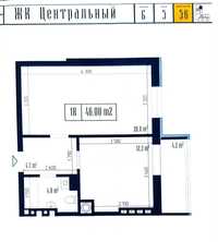 1 - кімнатну  квартіру в ЖК "Центральний" секція Б, кв.56